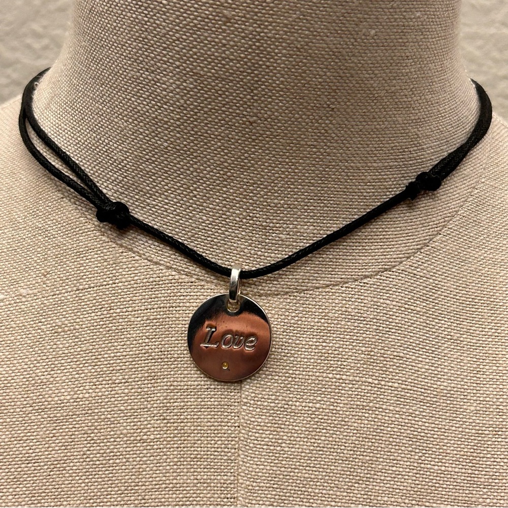 Set of 3 Charm Necklaces/Chokers With Adjustable Cord: Hope Peace Love